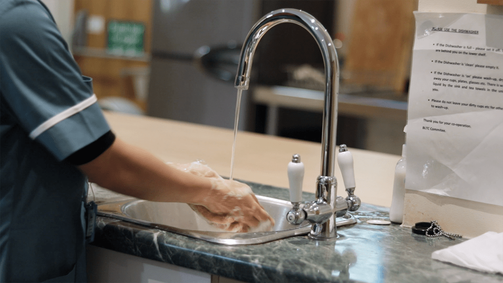 image showing infection prevention and control in care