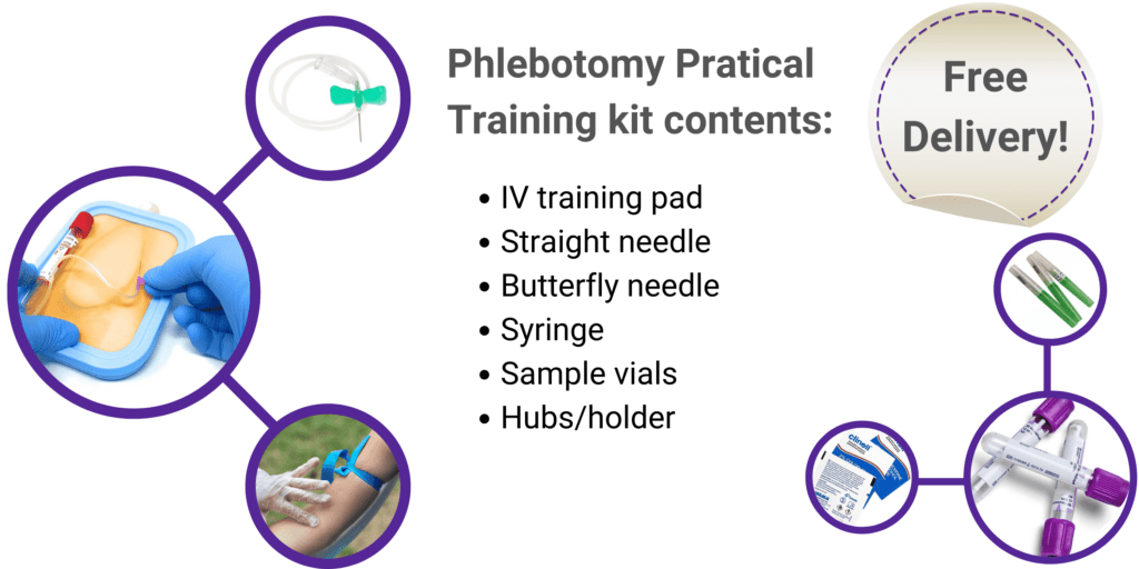 Product image for Phlebotomy Kit Product Feb 2024 showing list of contents