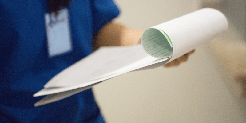 Image showing Nurse completing documentation. Medication Administration Errors