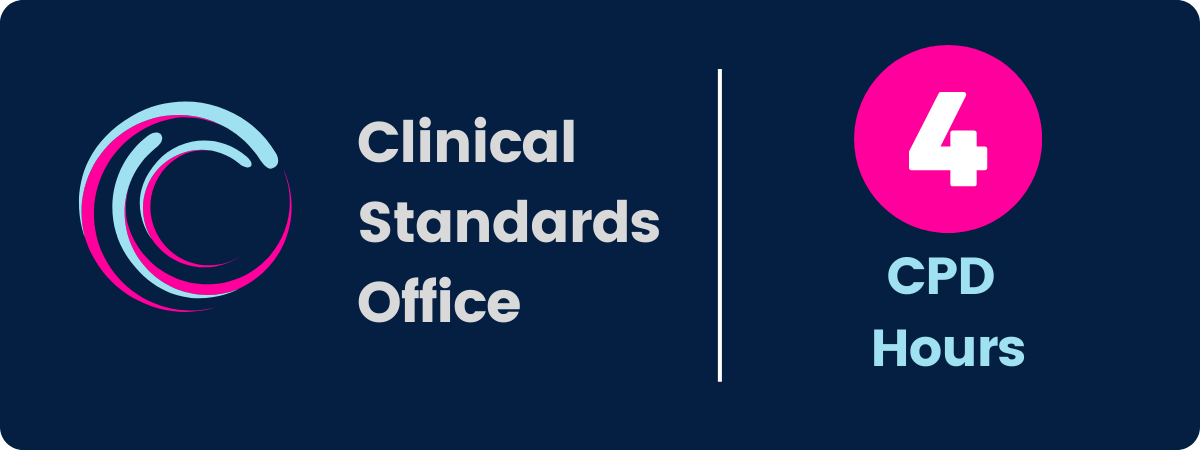 Image showing '4 CPD Hours' and the Clinical Standards Office logo