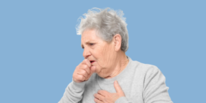 Woman coughing because she has Bronchiectasis