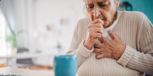 Image showing elderly lady with Interstitial Lung Disease (ILD)