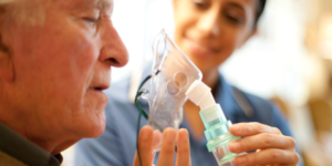 Image showing elderly patient with severe asthma